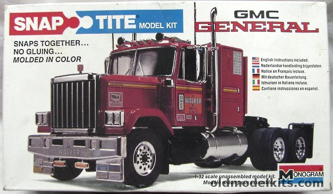 Monogram 1/32 GMC General Tandem Axle Diesel Tractor / Semi Truck, 1200 plastic model kit